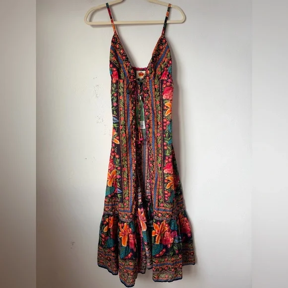 FARM RIO STITCHED GARDEN LONG COVERUP - Picture 1 of 16